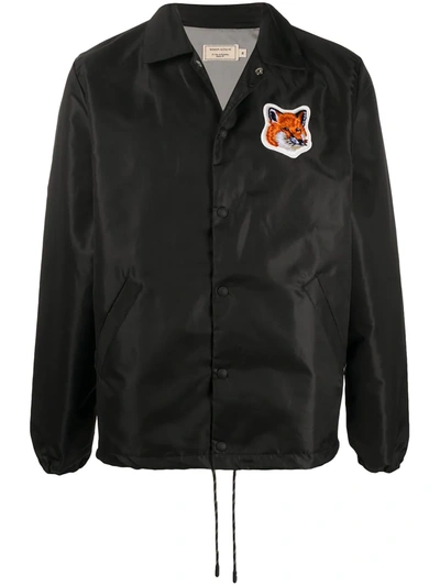 Shop Maison Kitsuné Fox-patch Light Jacket In Black