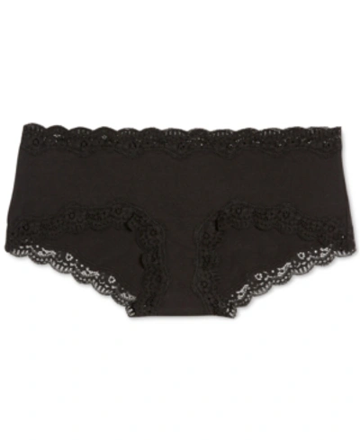 Shop A Pea In The Pod Maternity Lace-trim Girl Shorts In Black