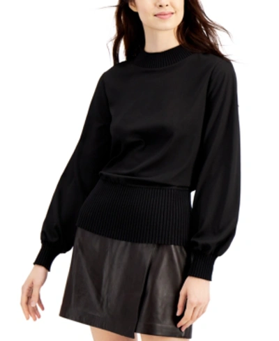 Shop French Connection Solid Mahi Top In Black
