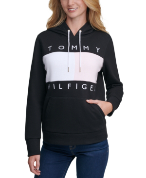 tommy hilfiger logo hooded sweatshirt