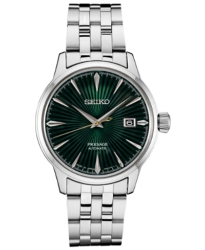 Shop Seiko Men's Automatic Presage Stainless Steel Bracelet Watch 40mm In Green