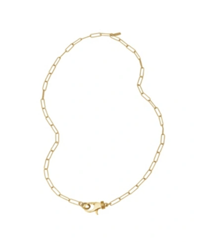 Adornia Lock Paper Clip Chain Necklace Gold In Yellow