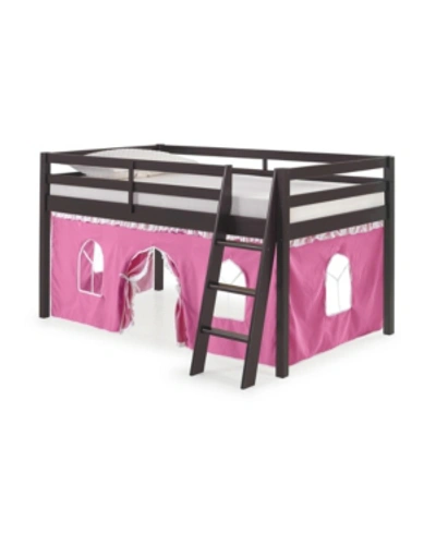 Shop Alaterre Furniture Twin Roxy Junior Loft Tent In Espresso With Pink