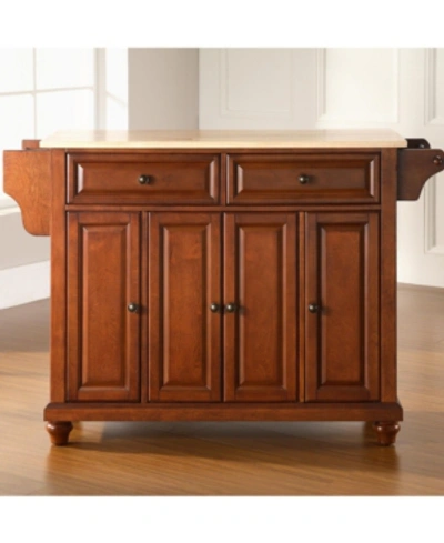 Shop Crosley Cambridge Natural Wood Top Kitchen Island In Cherry