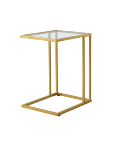 Shop Carolina Classics Roberto Glass Top C Table In Gold-tone