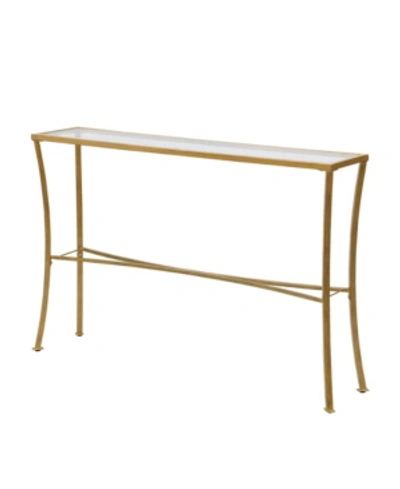 Shop Carolina Classics Christopher Glass Top Console Table In Gold-tone