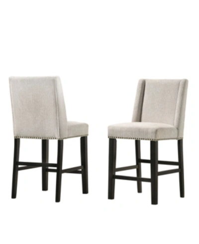 Shop Carolina Classics Zoe Upholstered Counter Stool, Set Of 2 In Ivory