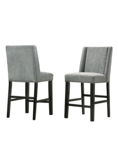 Shop Carolina Classics Zoe Upholstered Counter Stool, Set Of 2 In Gray