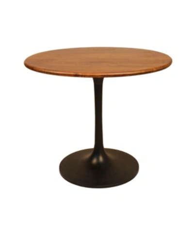 Furniture Alden Wood Top Round Dining Table In Black