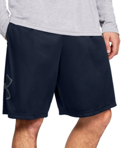 Under Armour Tech Graphic Pocketed Shorts In Black In Academy Navy