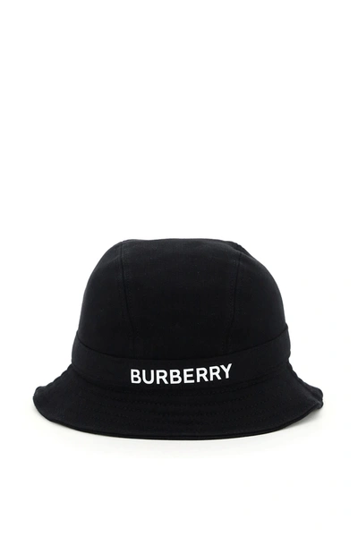 Shop Burberry Logo Bucket Jersey Hat In Black (black)