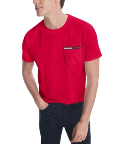 Shop Tommy Hilfiger Men's Flag Icon Pocket T-shirt In Grey Heather