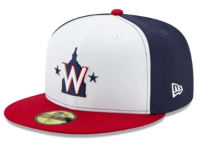 Shop New Era Washington Nationals Authentic Collection 59fifty Cap In Navy/white/red