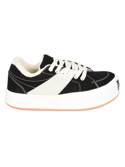 Shop Palm Angels Suede Snow Low Top Sneakers In Black/white
