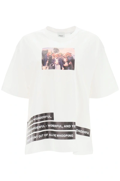 Shop Burberry Printed T-shirt In White (white)