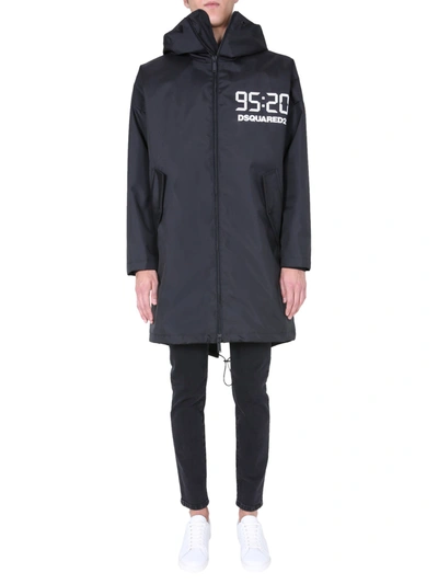 Shop Dsquared2 Parka With Anniversary Print In Nero