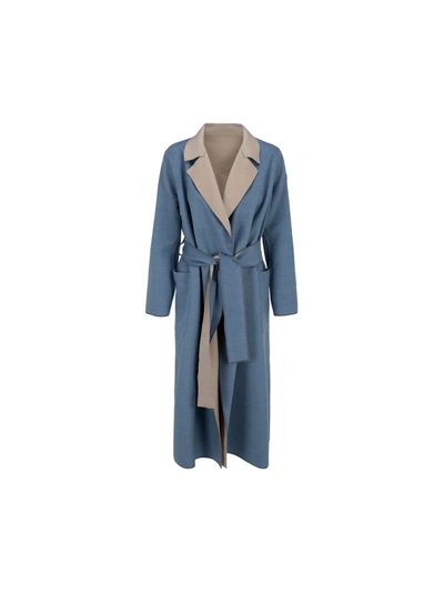 Shop Ella Coat In Beige/avio