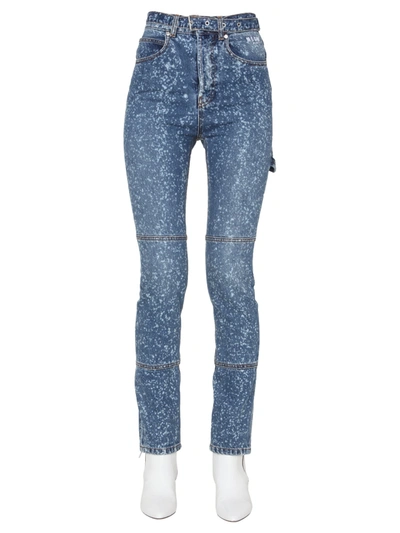 Shop Msgm Skinny Fit Jeans In Blu
