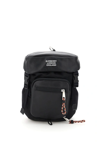 Shop Burberry Leo One Shoulder Backpack In Black (black)