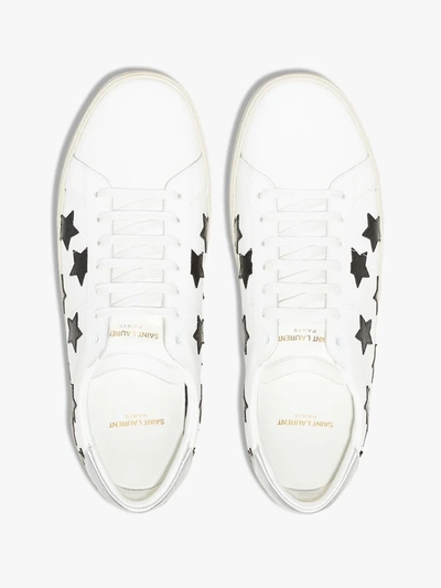 Shop Saint Laurent Court Classic Sl/06 Star Sneakers - Men's - Leather/rubber In White