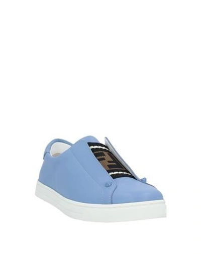 Shop Fendi Sneakers In Pastel Blue