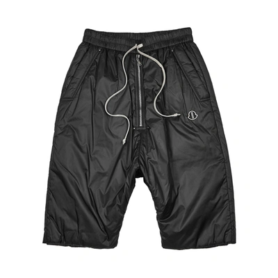 Shop Rick Owens X Moncler Black Padded Shell Shorts