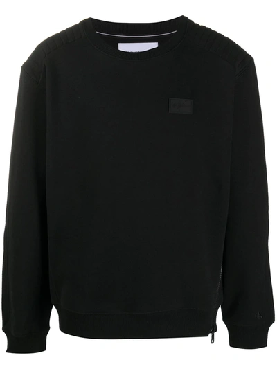Shop Calvin Klein Jeans Est.1978 Ribbed-shoulder Sweatshirt In Black