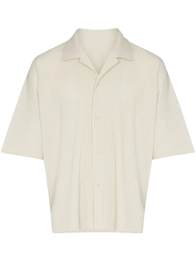 Shop Issey Miyake Plissé-effect Short-sleeve Shirt In White
