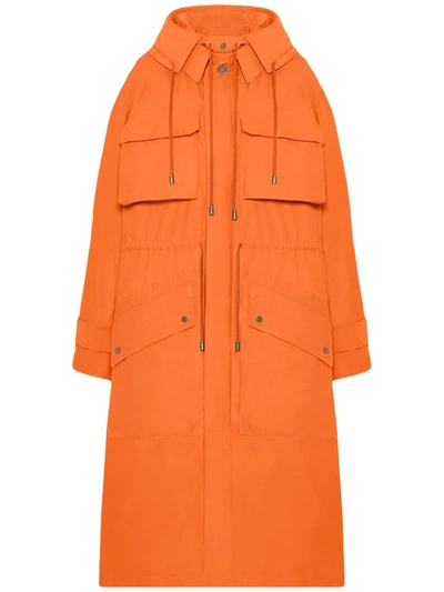 Shop Fenty Trench-inspired Parka Coat In Orange