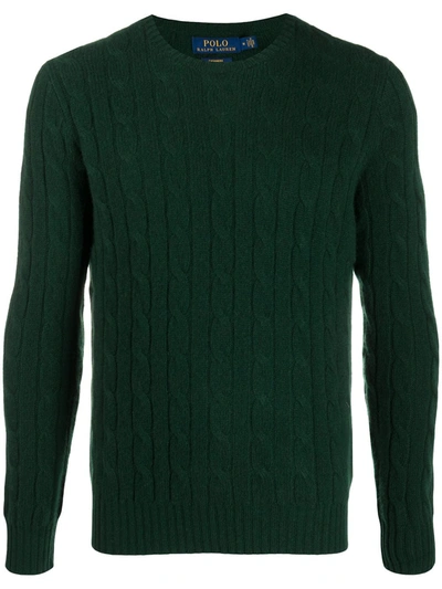Shop Polo Ralph Lauren Cable-knit Cashmere Jumper In Green