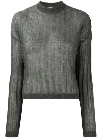 Shop Alysi Ribbed Knit Jumper In Green