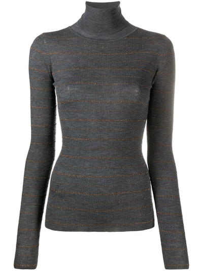 Shop Alysi Roll Neck Jumper In Grey