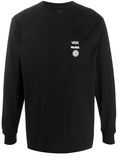 Shop Vans Logo Print Sweatshirt In Black