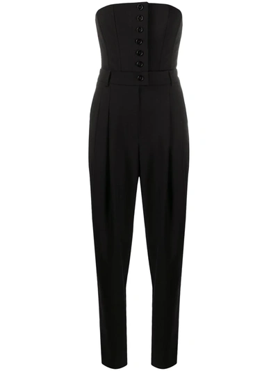 Shop Dolce & Gabbana Strapless Bustier Jumpsuit In Black