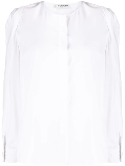Shop Givenchy Puff-sleeve Poplin Blouse In White