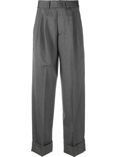 Shop Tonello High-waisted Trousers In Grey