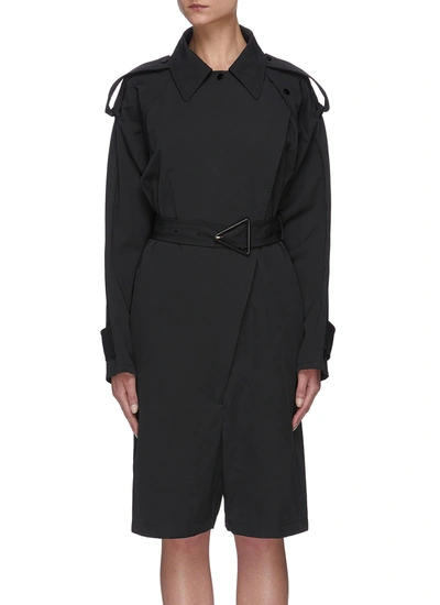 Shop Bottega Veneta Belted Trench Shorts Jumpsuit In Black