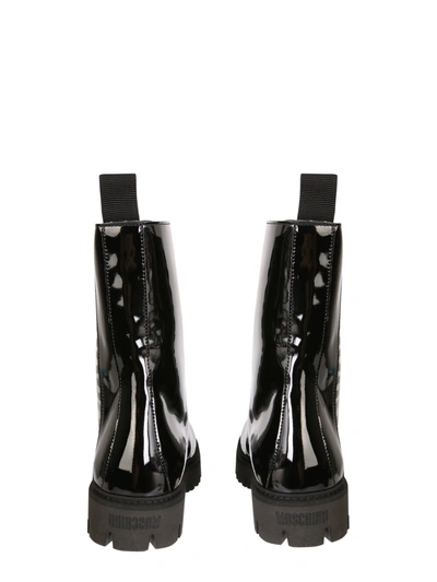 Shop Moschino Boots With Logo In Black