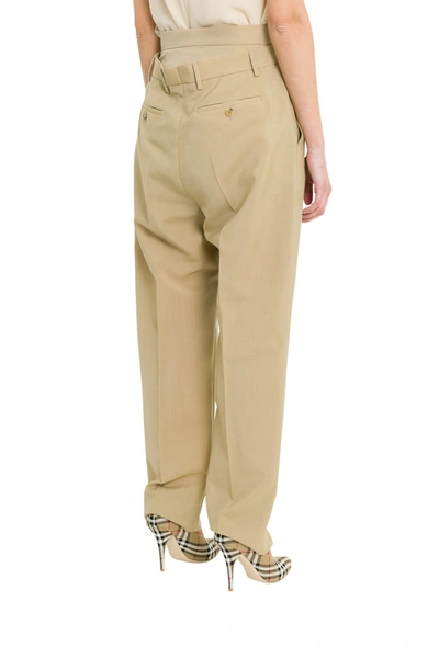 Burberry Double-waist Trousers In Beige | ModeSens