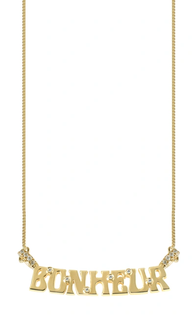 Shop Marlo Laz 14k Yellow Gold Bonheur Nameplate Necklace