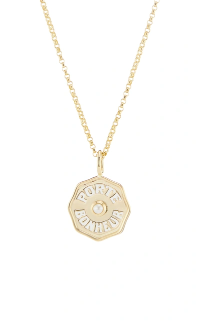 Shop Marlo Laz 14k Yellow Gold Mini Porte Bonheur Birthstone Coin Necklace