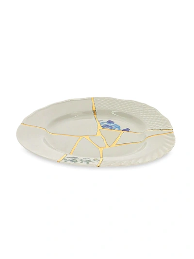 Seletti Crack Detail Plate In White