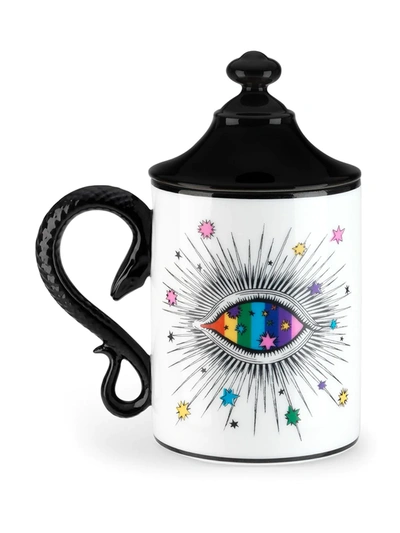 Shop Gucci Rainbow Eye Motif Mug In White