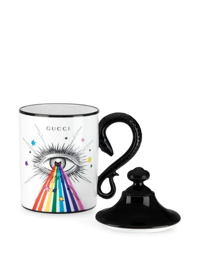 Shop Gucci Rainbow Eye Motif Mug In White