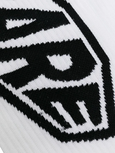 Shop Givenchy Intarsia-knit Ribbed Socks In White