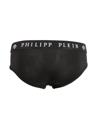 Shop Philipp Plein Skull-print 2pack Briefs In Black