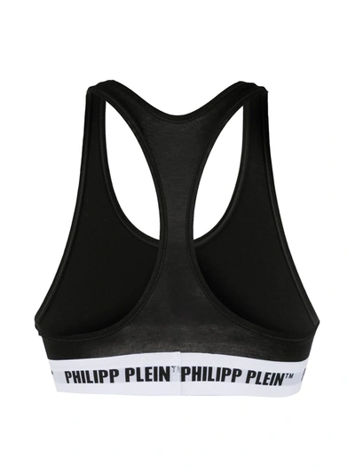 Philipp Plein Logo Band Sports Bra In Black