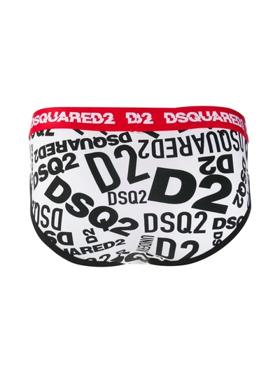 Shop Dsquared2 Logo Print Briefs In Black