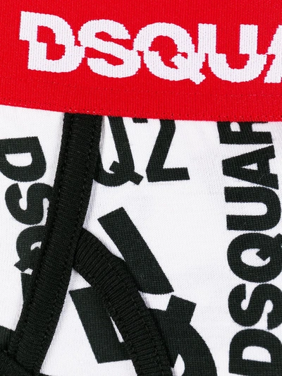 Shop Dsquared2 Logo Print Briefs In Black