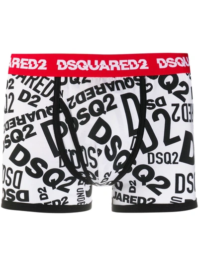 Shop Dsquared2 Logo-print Cotton Boxers In Black